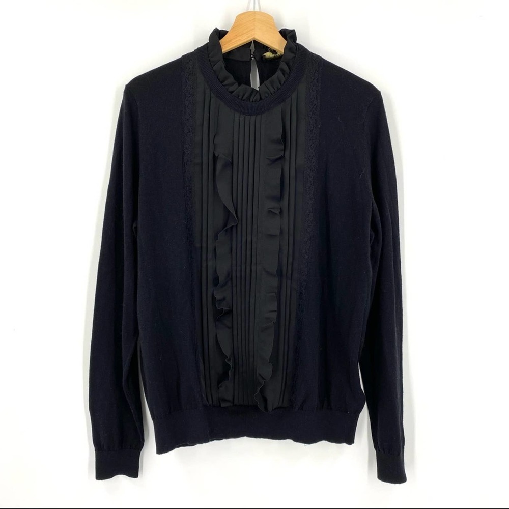 Ted Baker Paygeei Ruffle Lace Pullover Sweater sz 4/L - Picture 5 of 12